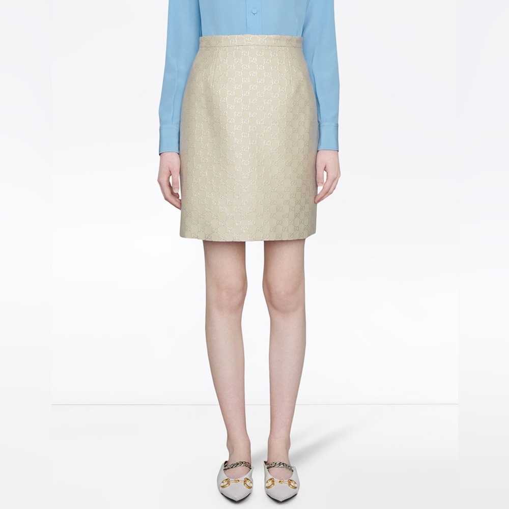 GUCCI light lamé GG mini skirt - Picture 10 of 10